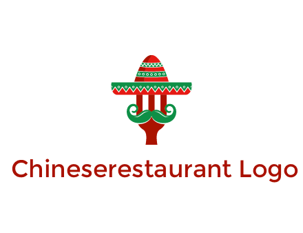 Mexican restaurant logo displaying a fork wearing a sombrero