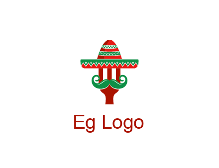 Mexican restaurant logo displaying a fork wearing a sombrero