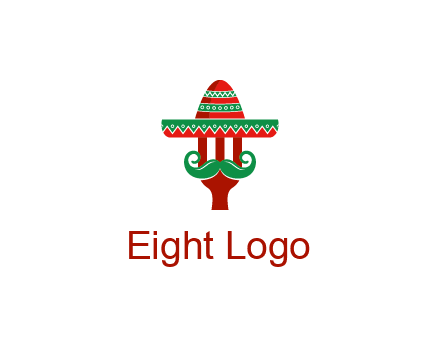 Mexican restaurant logo displaying a fork wearing a sombrero
