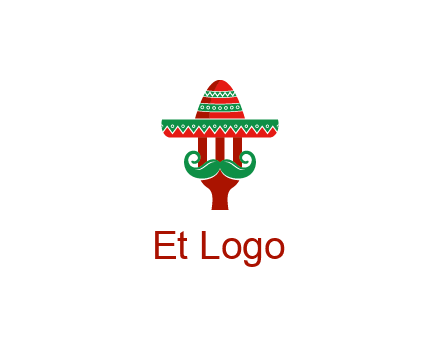 Mexican restaurant logo displaying a fork wearing a sombrero