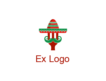 Mexican restaurant logo displaying a fork wearing a sombrero