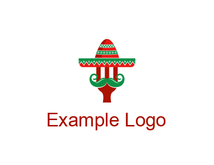 Mexican restaurant logo displaying a fork wearing a sombrero