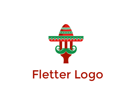 Mexican restaurant logo displaying a fork wearing a sombrero