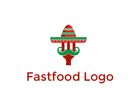 Mexican restaurant logo displaying a fork wearing a sombrero