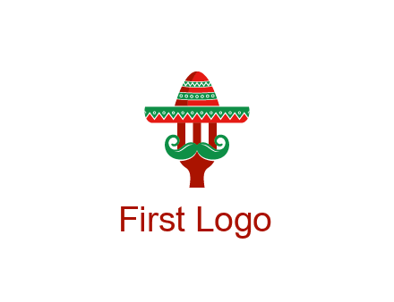 Mexican restaurant logo displaying a fork wearing a sombrero