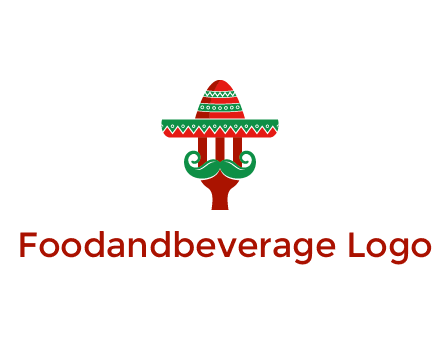 Mexican restaurant logo displaying a fork wearing a sombrero