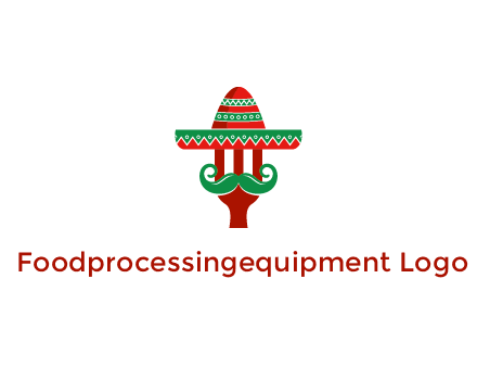 Mexican restaurant logo displaying a fork wearing a sombrero