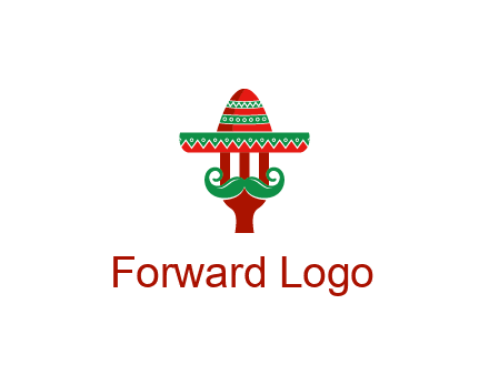 Mexican restaurant logo displaying a fork wearing a sombrero