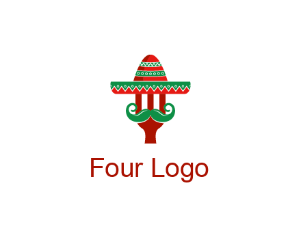 Mexican restaurant logo displaying a fork wearing a sombrero