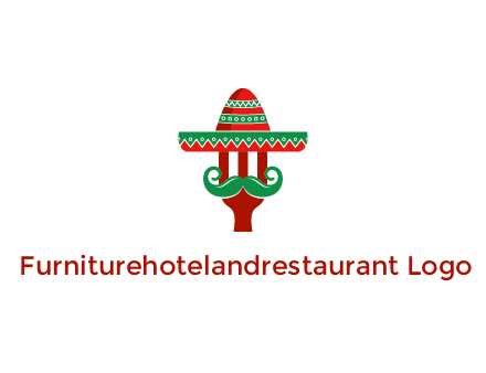 Mexican restaurant logo displaying a fork wearing a sombrero