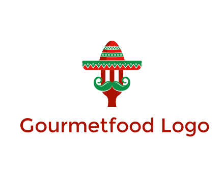 Mexican restaurant logo displaying a fork wearing a sombrero