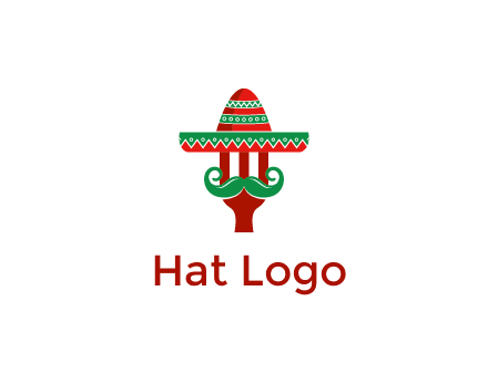 Mexican restaurant logo displaying a fork wearing a sombrero