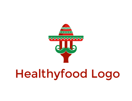 Mexican restaurant logo displaying a fork wearing a sombrero
