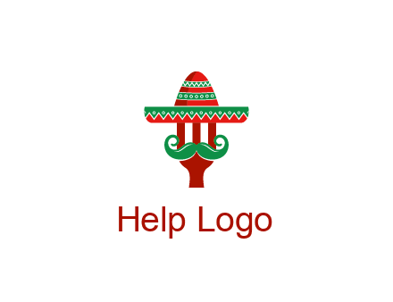 Mexican restaurant logo displaying a fork wearing a sombrero