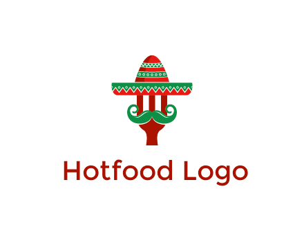 Mexican restaurant logo displaying a fork wearing a sombrero