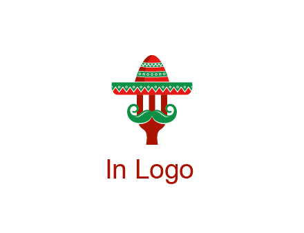 Mexican restaurant logo displaying a fork wearing a sombrero