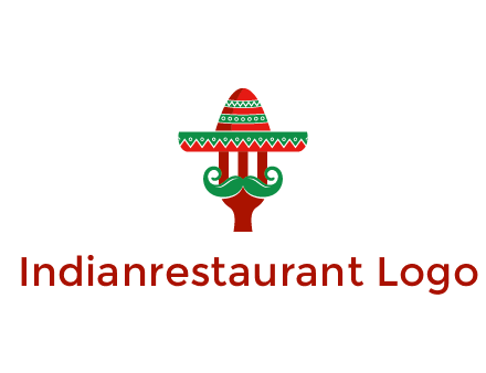 Mexican restaurant logo displaying a fork wearing a sombrero