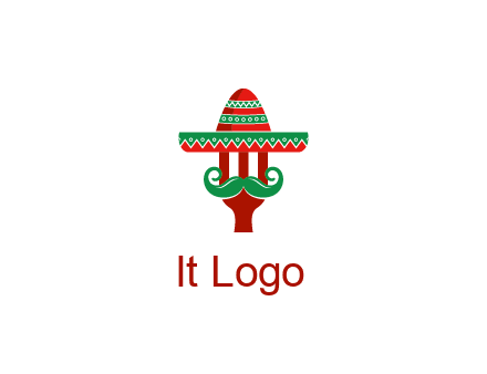 Mexican restaurant logo displaying a fork wearing a sombrero