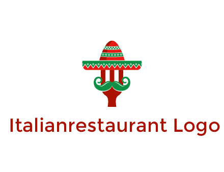 Mexican restaurant logo displaying a fork wearing a sombrero