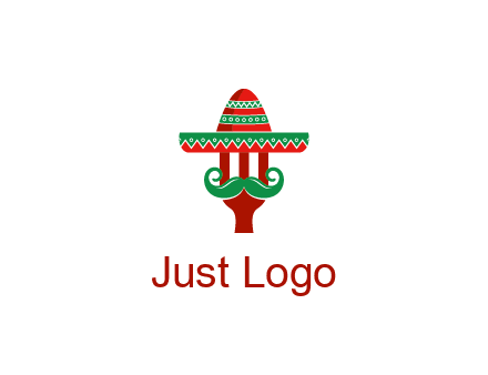 Mexican restaurant logo displaying a fork wearing a sombrero
