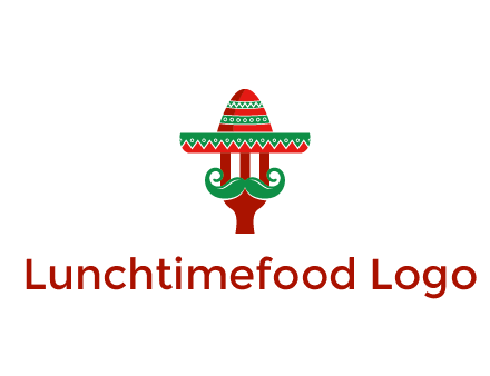 Mexican restaurant logo displaying a fork wearing a sombrero