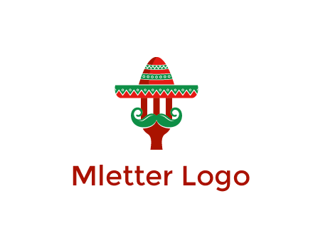 Mexican restaurant logo displaying a fork wearing a sombrero