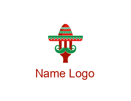 Mexican restaurant logo displaying a fork wearing a sombrero