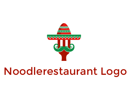 Mexican restaurant logo displaying a fork wearing a sombrero
