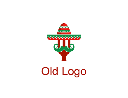 Mexican restaurant logo displaying a fork wearing a sombrero