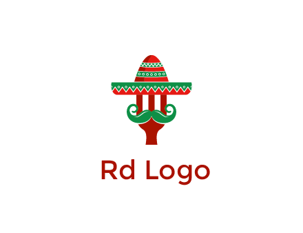Mexican restaurant logo displaying a fork wearing a sombrero