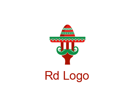 Mexican restaurant logo displaying a fork wearing a sombrero