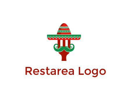Mexican restaurant logo displaying a fork wearing a sombrero
