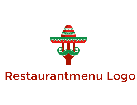 Mexican restaurant logo displaying a fork wearing a sombrero