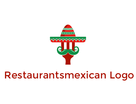 Mexican restaurant logo displaying a fork wearing a sombrero