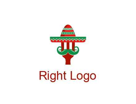 Mexican restaurant logo displaying a fork wearing a sombrero