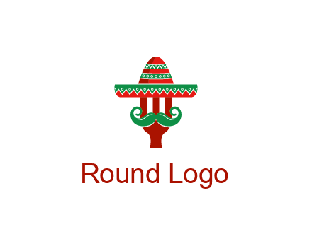 Mexican restaurant logo displaying a fork wearing a sombrero