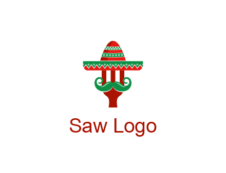 Mexican restaurant logo displaying a fork wearing a sombrero