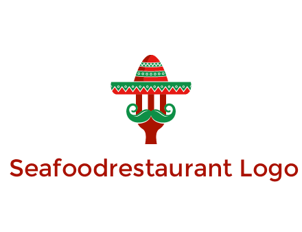 Mexican restaurant logo displaying a fork wearing a sombrero