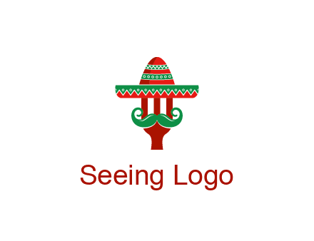 Mexican restaurant logo displaying a fork wearing a sombrero