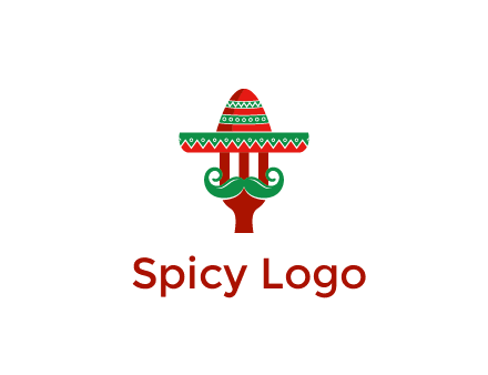 Mexican restaurant logo displaying a fork wearing a sombrero