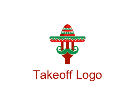Mexican restaurant logo displaying a fork wearing a sombrero