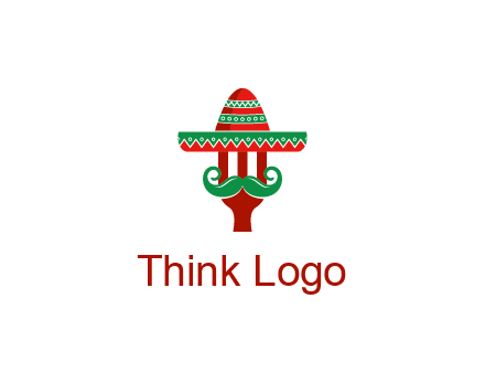 Mexican restaurant logo displaying a fork wearing a sombrero