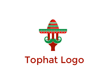 Mexican restaurant logo displaying a fork wearing a sombrero