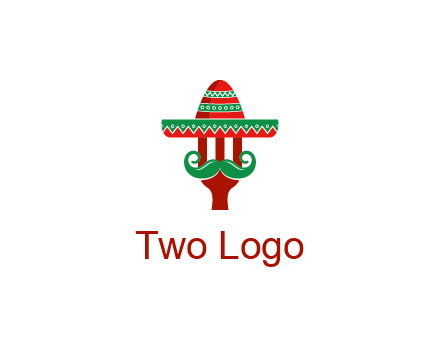 Mexican restaurant logo displaying a fork wearing a sombrero