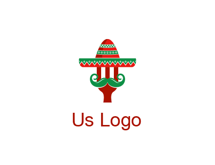 Mexican restaurant logo displaying a fork wearing a sombrero