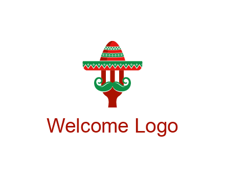 Mexican restaurant logo displaying a fork wearing a sombrero