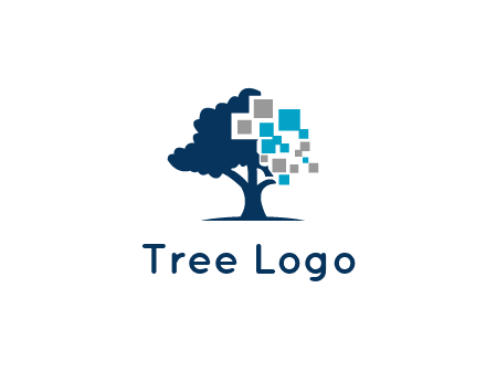 pixels and tree logo