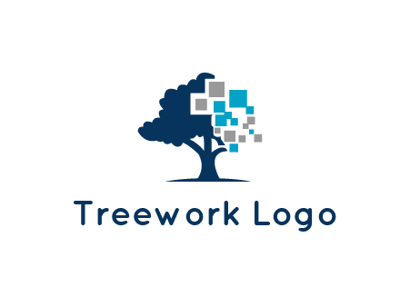 pixels and tree logo