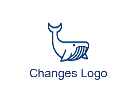 whale icon for aquarium logo