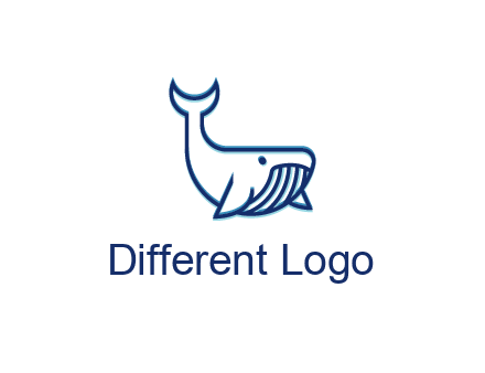 whale icon for aquarium logo